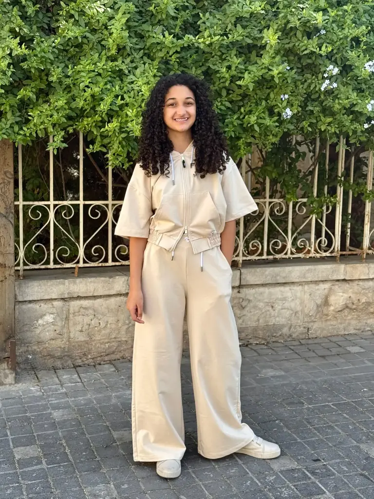Farfasheh Pants Set Girls  (Beige, 8-9)